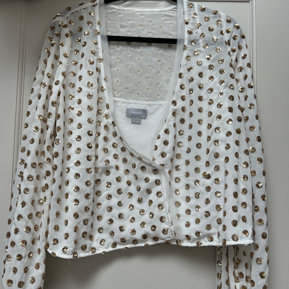 Finders Keepers Gold Sequin Blouse